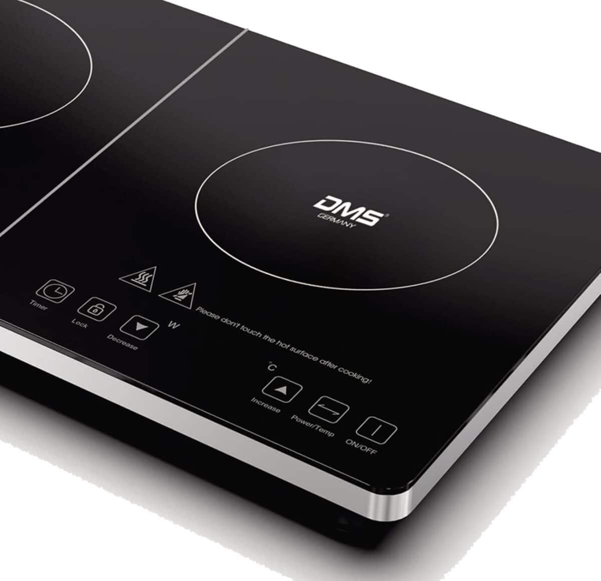 Plita dubla cu inductie, 3500 W, 60 - 240 °C, control tactil cu senzor, temporizator 3 ore, placa din sticla ceramica - imagine 3