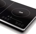 Plita dubla cu inductie, 3500 W, 60 - 240 °C, control tactil cu senzor, temporizator 3 ore, placa din sticla ceramica - imagine 3