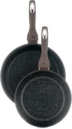 Set oale, tigai si ustensile, 15 piese, cu capace din sticla, accesorii de bucatarie incluse, pentru suprafete de gatit cu inductie, gaz, electrice, ceramice, maro - imagine 6