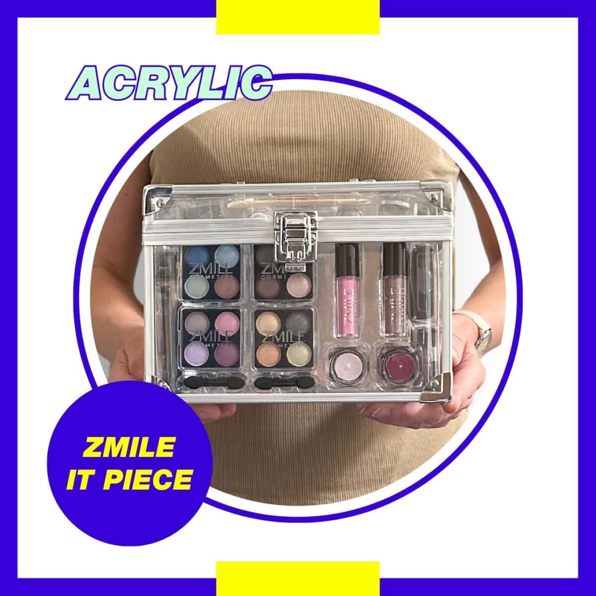 Trusa machiaj "Acrylic" 42 piese, farduri, geanta, oglinda, vegan, Zmile Cosmetics - imagine 9