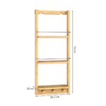 Etajera pentru baie, 3 rafturi, bambus, 70 x 28,5 x 10 cm, maro - imagine 3