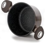 Set oale, tigai si ustensile, 15 piese, cu capace din sticla, accesorii de bucatarie incluse, pentru suprafete de gatit cu inductie, gaz, electrice, ceramice, maro - imagine 7