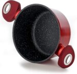 Set oale, tigai si ustensile, 15 piese, capace din sticla, accesorii de bucatarie incluse, pentru suprafete de gatit cu inductie, gaz, electrice, ceramice, rosu - imagine 5