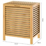 Cos rufe, din bambus, capac, 51 x 36 x 61 cm, 62l, maro - imagine 4