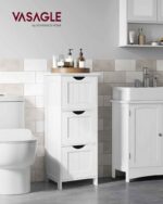 Dulap universal, pentru baie/buatarie, 3 sertare, 32 x 30 x 81 cm, alb mat - imagine 5