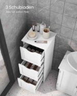 Dulap universal, pentru baie/buatarie, 3 sertare, 32 x 30 x 81 cm, alb mat - imagine 4
