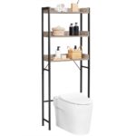Dulap baie, 3 etajere, 63 x 25 x 165 cm, PAL, negru/gri