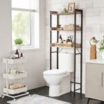 Dulap baie, 3 etajere, 63 x 25 x 165 cm, PAL, negru/gri - imagine 3