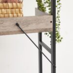Dulap baie, 3 etajere, 63 x 25 x 165 cm, PAL, negru/gri - imagine 6