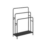 Suport pentru prosoape, raft depozitare, 3 bare, 70 x 30 x 100 cm, negru