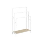 Suport pentru prosoape, raft depozitare, 3 bare, 70 x 30 x 100 cm, alb,