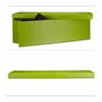 Banca tip taburet, piele ecologica, spatiu depozitare, pliabila, verde, 38 x 114 x 38 cm - imagine 7