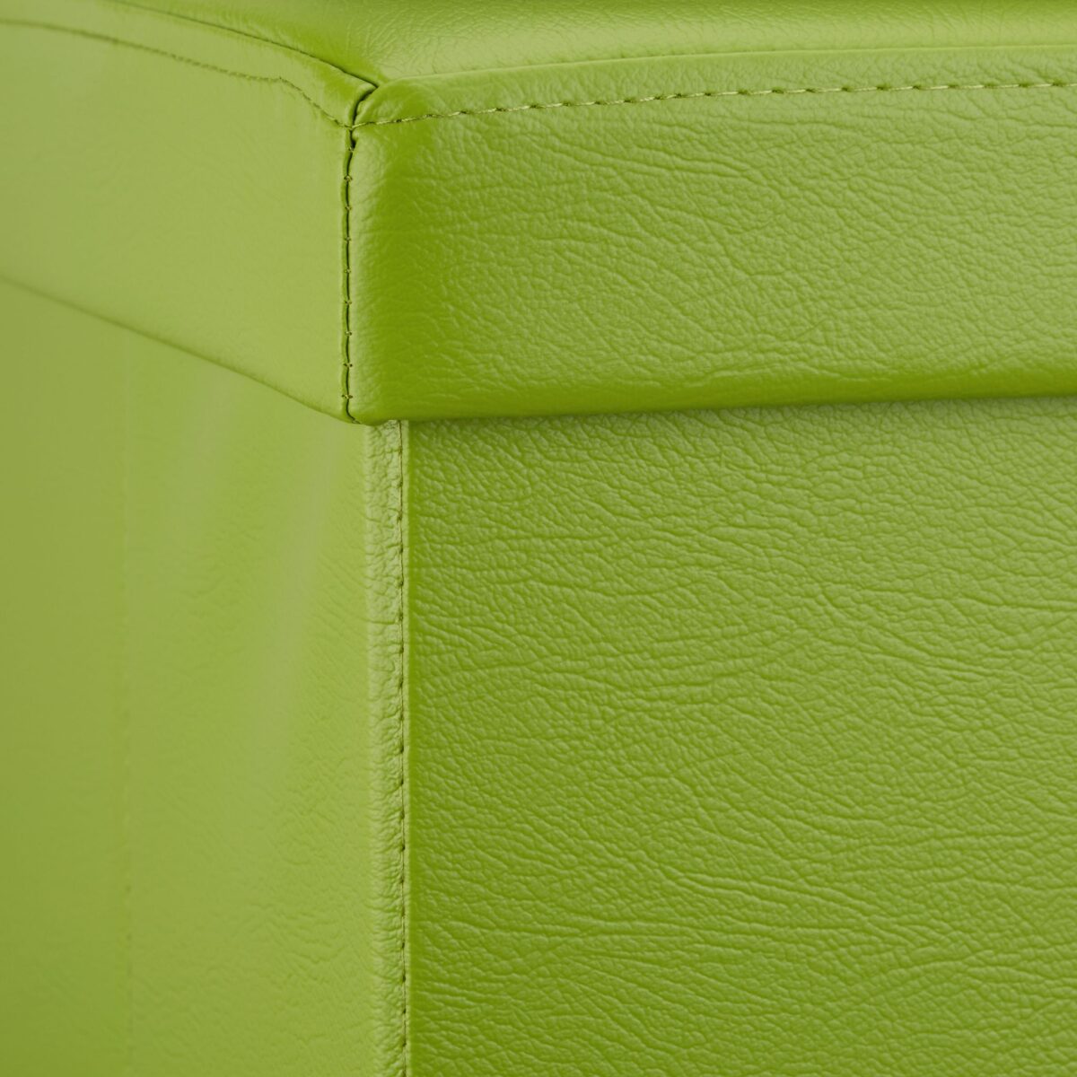 Banca tip taburet, piele ecologica, spatiu depozitare, pliabila, verde, 38 x 114 x 38 cm - imagine 5