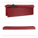 Banca tip taburet, piele ecologica, spatiu depozitare, pliabila, bordo, 38 x 114 x 38 cm - imagine 7