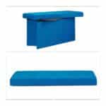 Banca tapitata tip taburet, cu spatiu depozitare, capacitate 300 kg, albastru, 38 x 76 x 38 cm - imagine 7