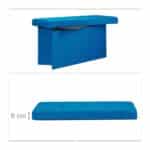 Banca tapitata tip taburet, cu spatiu depozitare, capacitate 300 kg, albastru, 38 x 76 x 38 cm - imagine 4