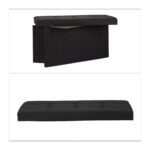 Banca tapitata tip taburet, cu spatiu depozitare, capacitate 300 kg, negru, 38 x 76 x 38 cm - imagine 6