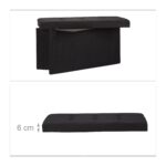 Banca tapitata tip taburet, cu spatiu depozitare, capacitate 300 kg, negru, 38 x 76 x 38 cm - imagine 3