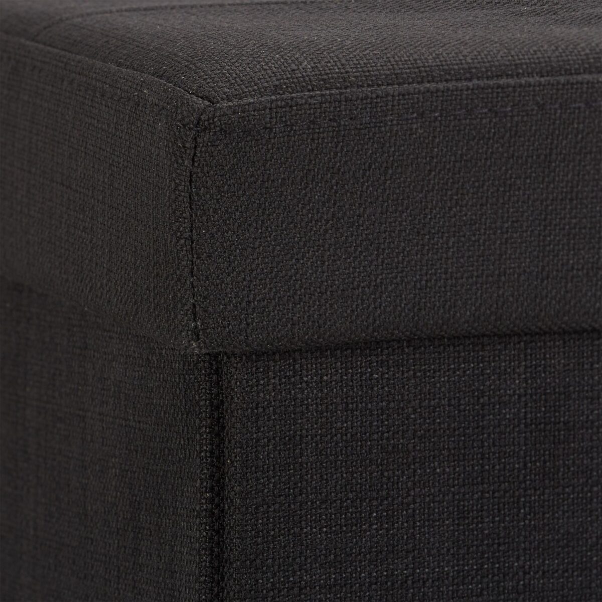 Banca tapitata tip taburet, cu spatiu depozitare, capacitate 300 kg, negru, 38 x 76 x 38 cm - imagine 4