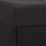 Banca tapitata tip taburet, cu spatiu depozitare, capacitate 300 kg, negru, 38 x 76 x 38 cm - imagine 4