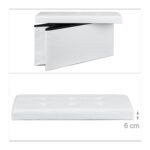 Banca tapitata tip taburet, cu spatiu depozitare, capacitate 300 kg, alb, 38 x 76 x 38 cm - imagine 5