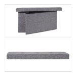 Banca tapitata tip taburet, cu spatiu depozitare, capacitate 300 kg, antracit, 38 x 76 x 38 cm - imagine 7