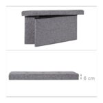 Banca tapitata tip taburet, cu spatiu depozitare, capacitate 300 kg, antracit, 38 x 76 x 38 cm - imagine 4