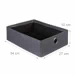 Taburet cu 2 sertare, pliabil, piele ecologica, gri, 38 x 38 x 38 cm - imagine 4