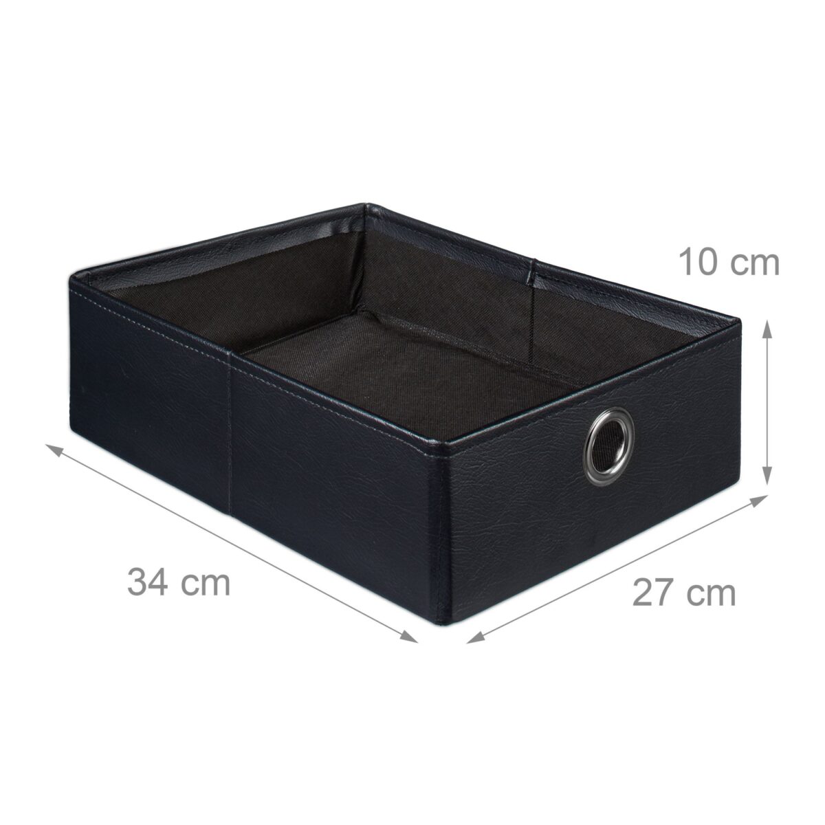 Taburet cu 2 sertare, pliabil, piele ecologica, negru, 38 x 38 x 38 cm - imagine 6