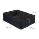 Taburet cu 2 sertare, pliabil, piele ecologica, negru, 38 x 38 x 38 cm - imagine 6