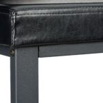 Pantofar tip taburet, cu structura metalica, piele ecologica, negru, 49 x 81 x 31 cm - imagine 6