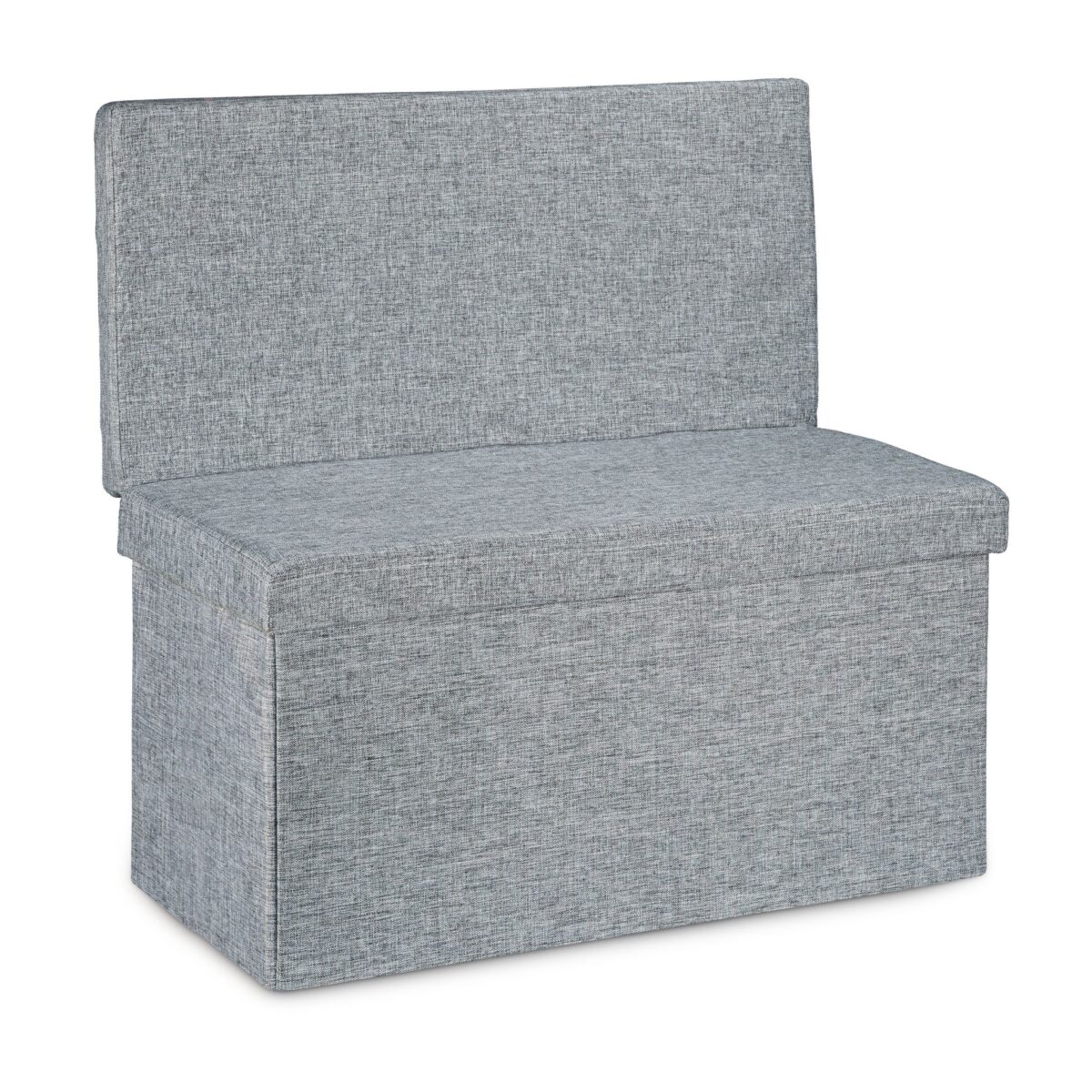 Taburet cu spatar, cu spatiu depozitare, capacitate 300 kg, gri, 73 x 76 x 38 cm - imagine 3