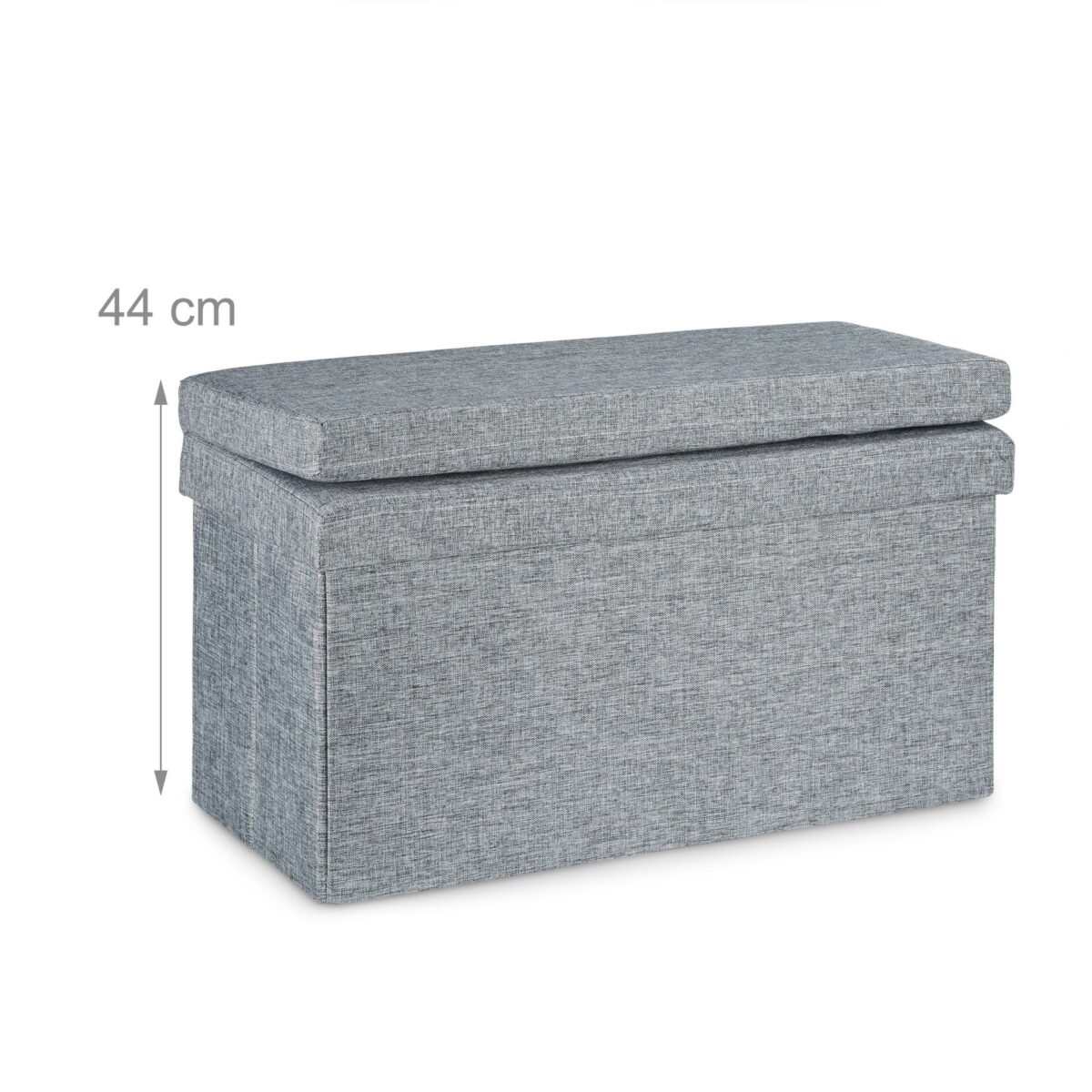 Taburet cu spatar, cu spatiu depozitare, capacitate 300 kg, gri, 73 x 76 x 38 cm - imagine 6