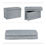 Taburet cu spatar, cu spatiu depozitare, capacitate 300 kg, gri, 73 x 76 x 38 cm - imagine 7