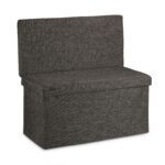 Taburet cu spatar, cu spatiu depozitare, capacitate 300 kg, maro, 73 x 76 x 38 cm - imagine 4