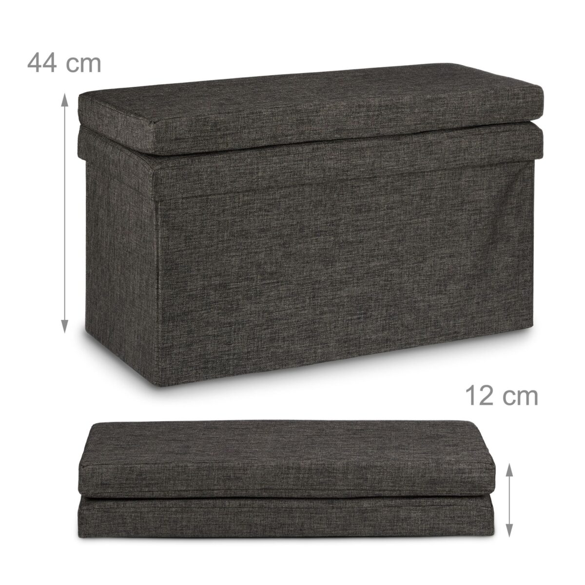 Taburet cu spatar, cu spatiu depozitare, capacitate 300 kg, maro, 73 x 76 x 38 cm - imagine 6