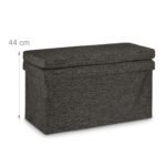 Taburet cu spatar, cu spatiu depozitare, capacitate 300 kg, maro, 73 x 76 x 38 cm - imagine 7