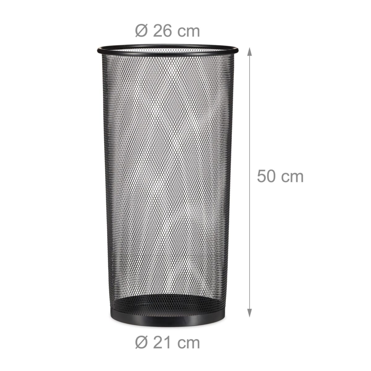 Suport umbrele, din metal, rotund, negru, 52,5 x 16 cm - imagine 2
