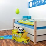 Taburet "School Bus" cu spatiu depozitare pentru camera copiilor, 33 x 27 x 56 cm - imagine 2