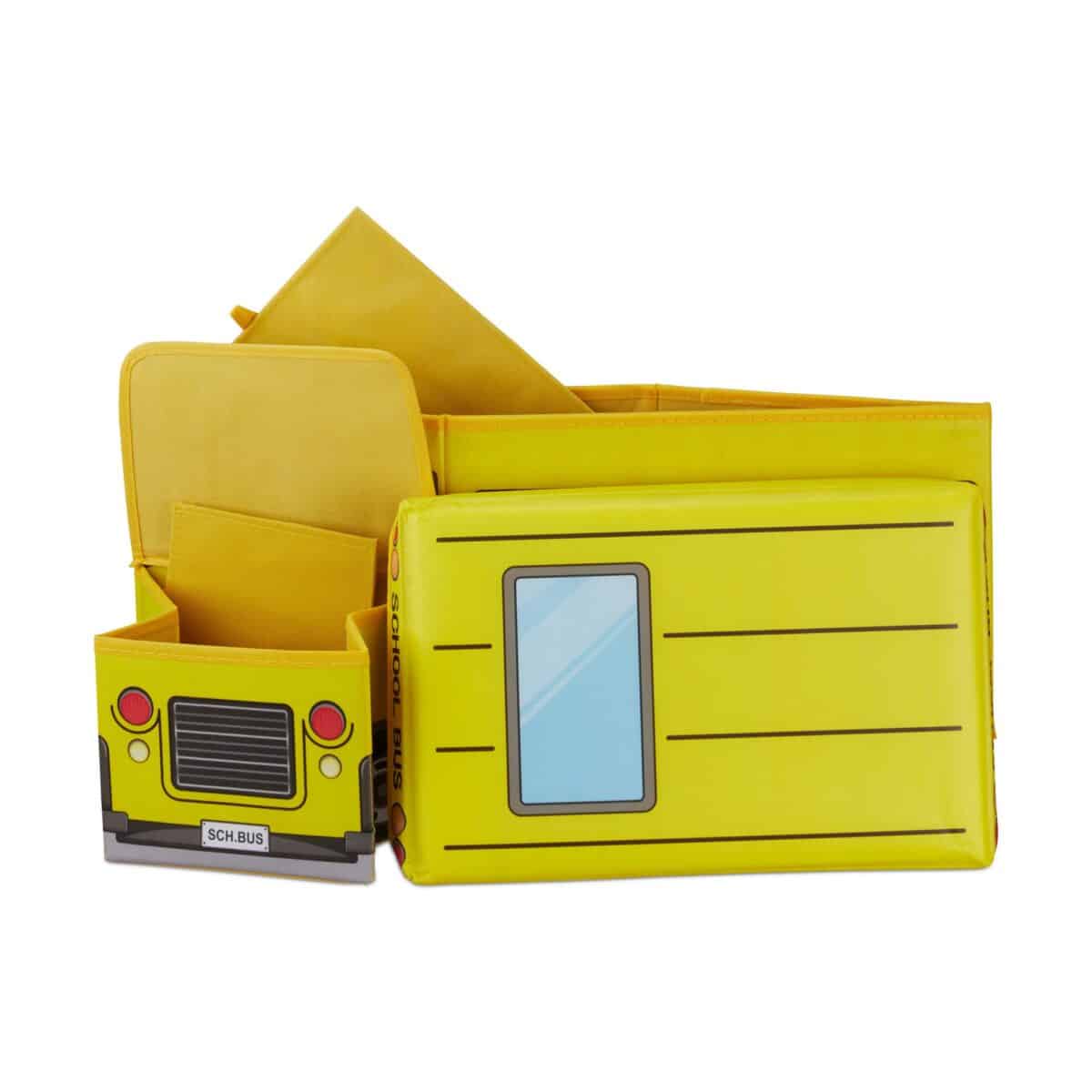 Taburet "School Bus" cu spatiu depozitare pentru camera copiilor, 33 x 27 x 56 cm - imagine 6