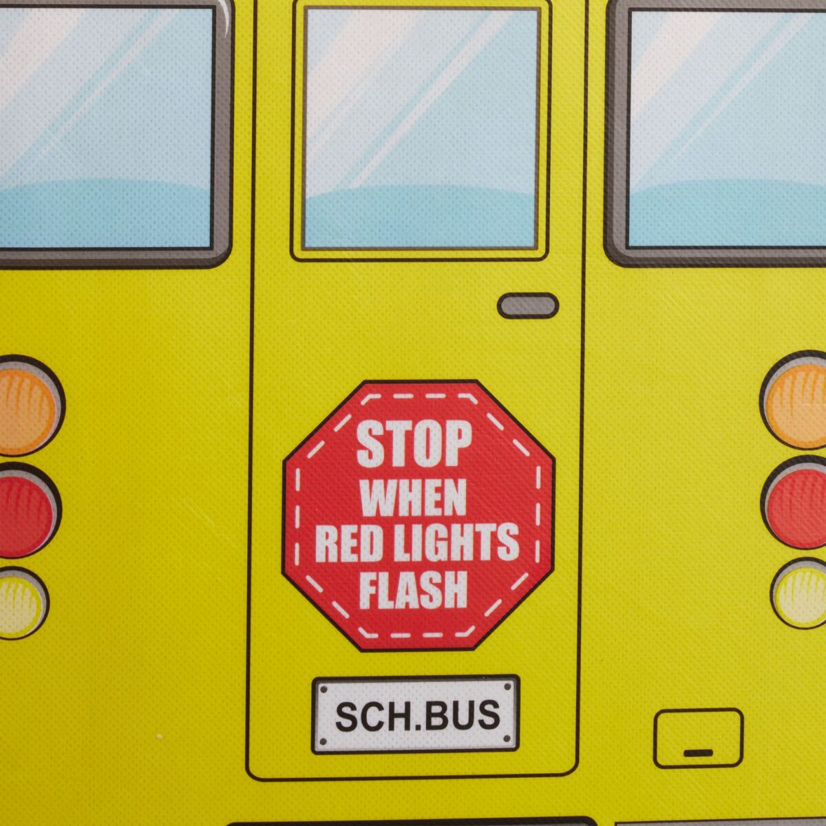 Taburet "School Bus" cu spatiu depozitare pentru camera copiilor, 33 x 27 x 56 cm - imagine 9
