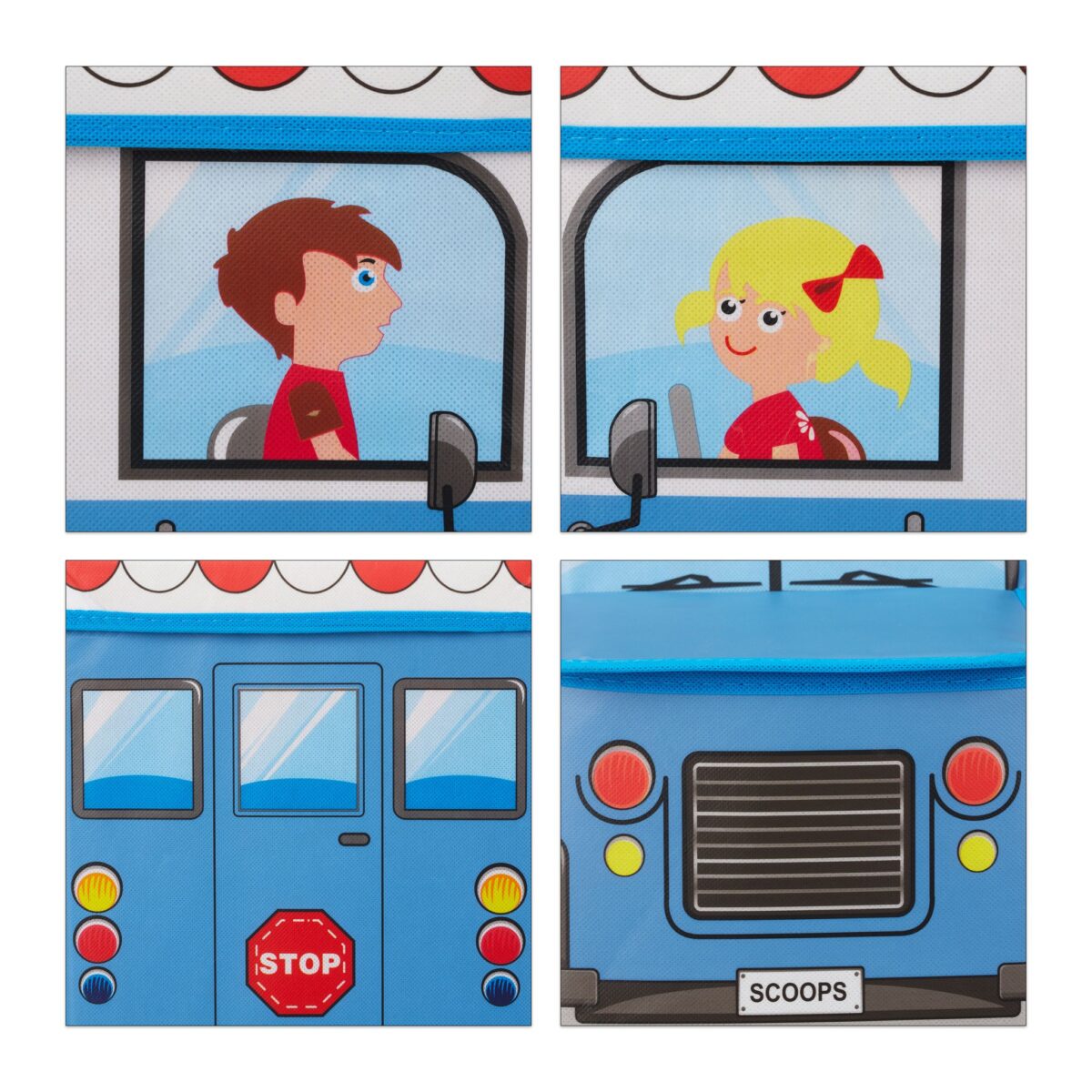 Taburet "Icecream" cu spatiu depozitare pentru camera copiilor, 33 x 27 x 56 cm - imagine 8