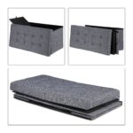 Taburet cu spatiu depozitare, capacitate 300 kg, gri, 38,5 x 75,5 x 37,5 cm - imagine 6