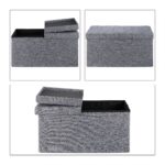 Taburet cu spatiu depozitare, capacitate 300 kg, gri, 38,5 x 75,5 x 37,5 cm - imagine 7