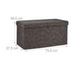 Taburet cu spatiu depozitare, capacitate 300 kg, maro inchis, 38,5 x 75,5 x 37,5 cm - imagine 4