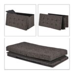 Taburet cu spatiu depozitare, capacitate 300 kg, maro inchis, 38,5 x 75,5 x 37,5 cm - imagine 6