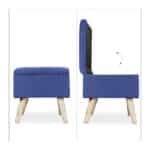 Banca tip taburet, picioare lemn, spatiu depozitare, albastru, 39,5 x 79,5 x 39,5 cm - imagine 4