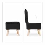 Banca tip taburet, picioare lemn, spatiu depozitare, negru, 39,5 x 79,5 x 39,5 cm - imagine 4