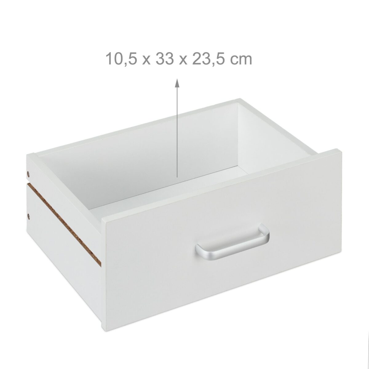 Noptiera cu sertar si raft, MDF, alb, 41,5 x 39 x 31 cm - imagine 6