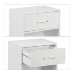 Noptiera cu sertar si raft, MDF, alb, 41,5 x 39 x 31 cm - imagine 8